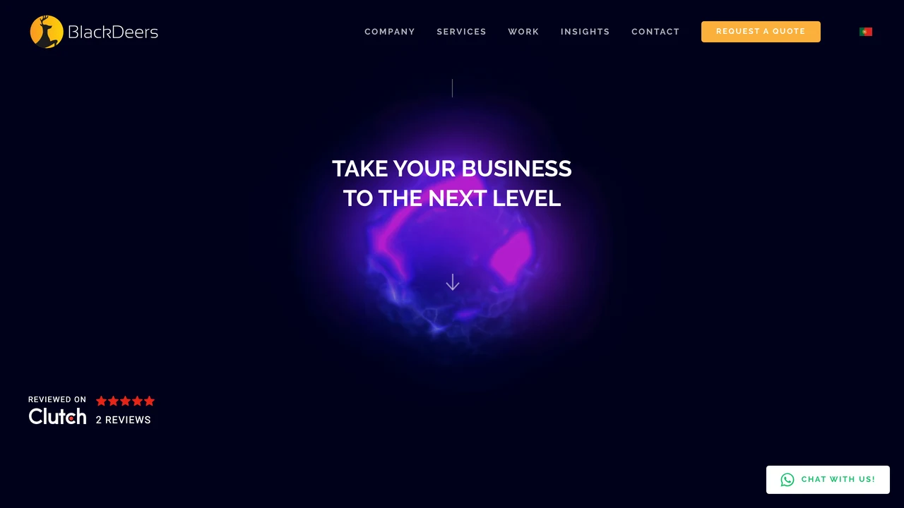 Captura do site de BlackDeers
