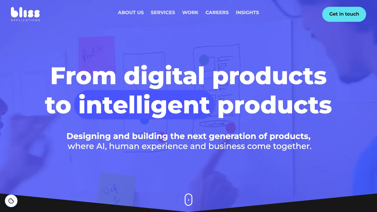 Captura do site de Bliss Applications