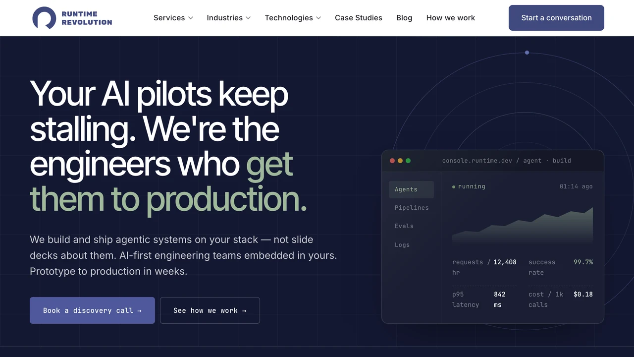Captura do site de Runtime Revolution