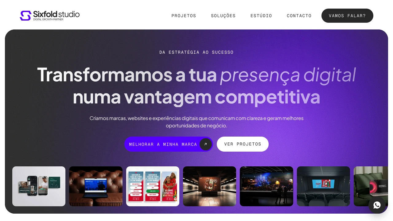 Captura do site de Sixfold studio